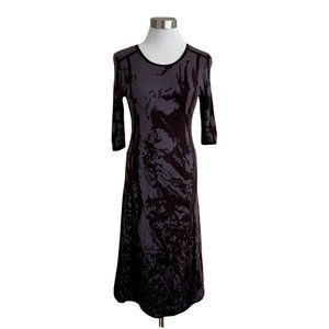 Simply Vera by Vera Wang Women's Sz M Graphic Knit Sweater Dress Gray Black